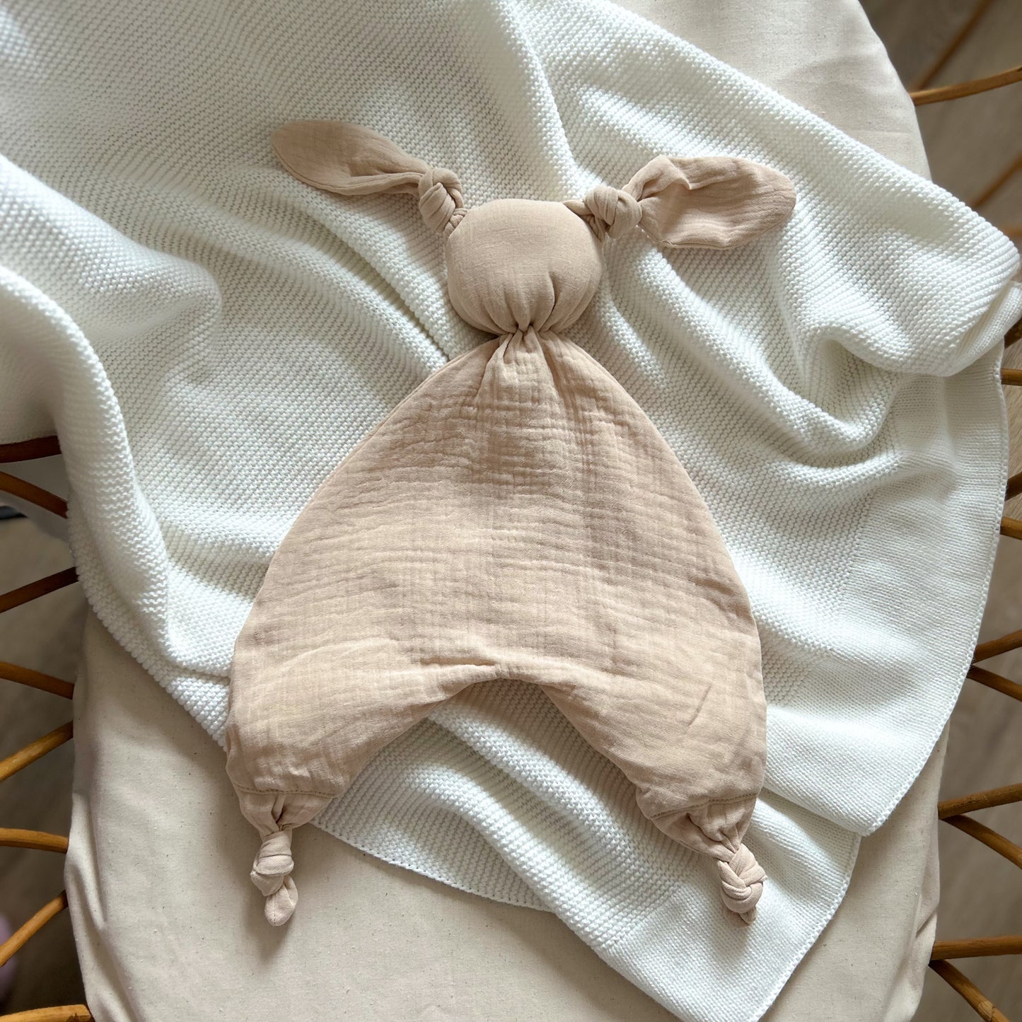 Doudou en gaze de coton lapin - Latté -