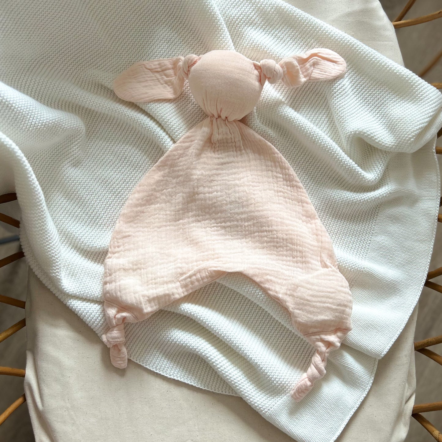 Doudou en gaze de coton lapin - Peach -