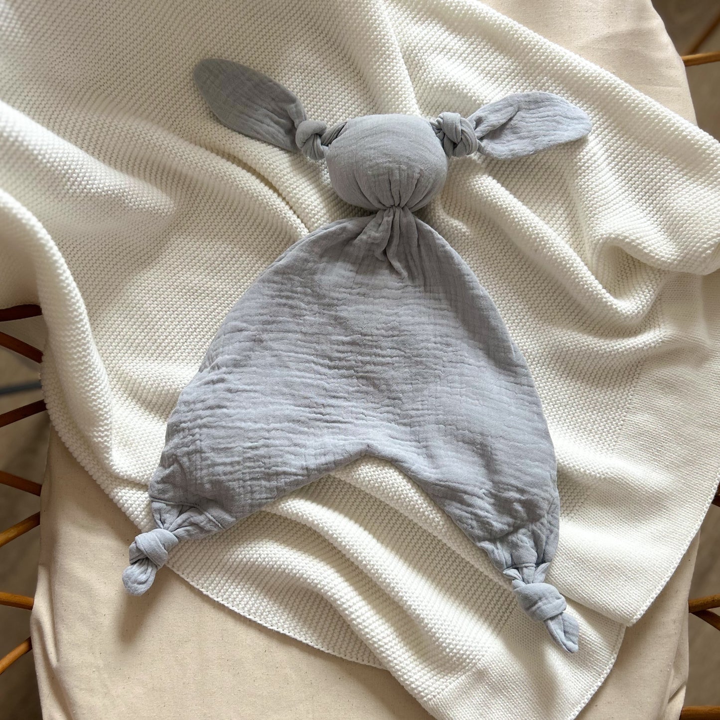 Doudou en gaze de coton lapin - Smockey -