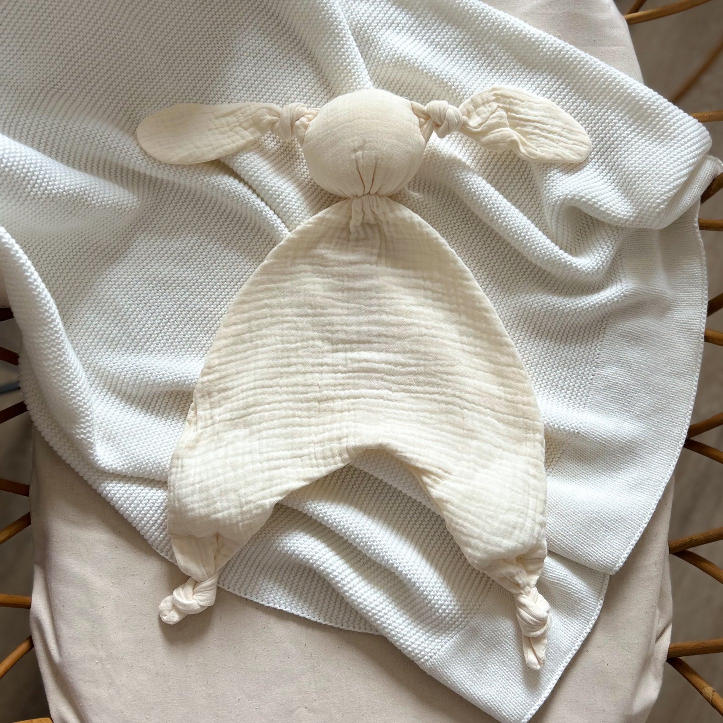 Doudou en gaze de coton lapin - Ivory -