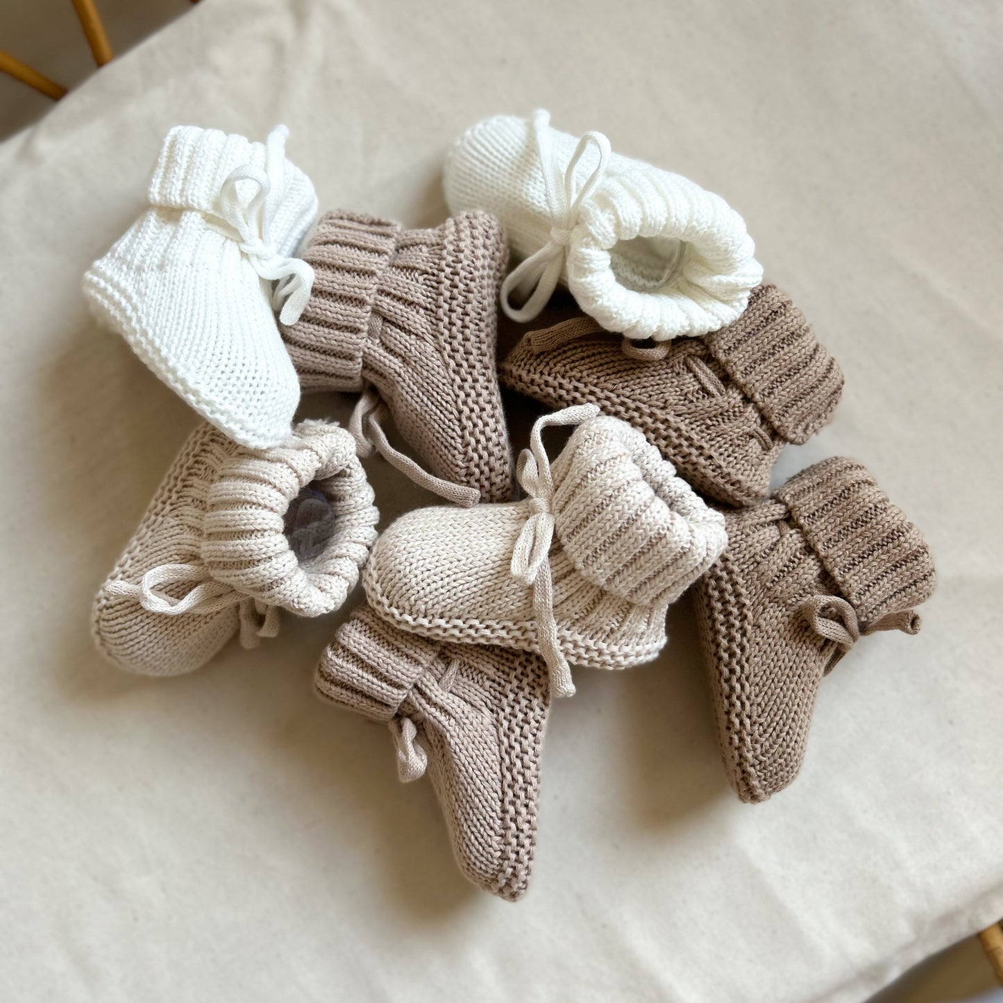 Chaussons en maille - Latté -